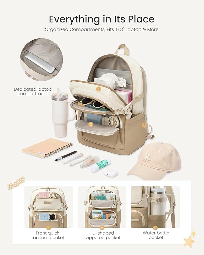 LOVEVOOK School Backpack for Teen Girls & College Students, Large Capacity - Image 2