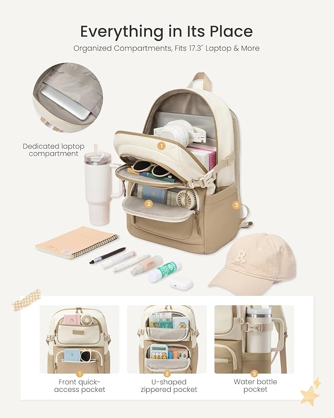 LOVEVOOK School Backpack for Teen Girls & College Students, Large Capacity - Image 2