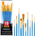Acrylic Paint Brush Set, 1 Packs / 10 pcs Watercolor Brushes Painting Brush by AROIC