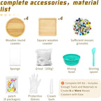 8 Sets DIY Mosaic Coaster Kit – Mixed Color Glass Mosaic Tiles - Image 2