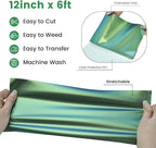 Chameleon HTV Heat Transfer Vinyl, Iron On Vinyl Green to Gold&Blue 12"x6ft | - Image 3