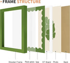 6x8 Picture Frame with Wavy Mat, Wooden Real Glass 6 x 8 Photo Frame - Image 5