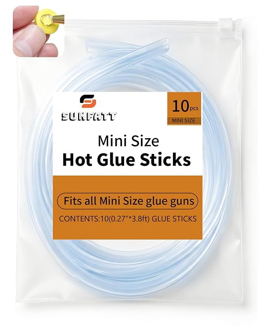Mini Size Hot Glue Sticks, 3.28ft x 0.27" Clear Glue Gun Sticks | Perfect by SUNFATT