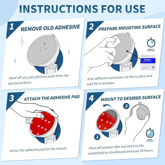 6 Pcs Dash Cam Adhesive Pads, Double Sided Adhesive Pads - Image 7