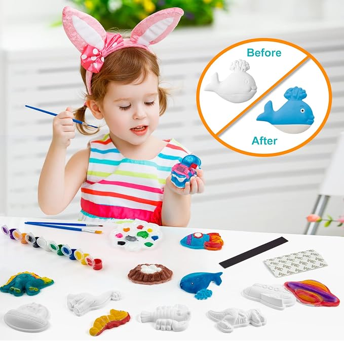 Juboury Kids Arts and Crafts Plaster Painting Craft Kit Art Set - Image 2