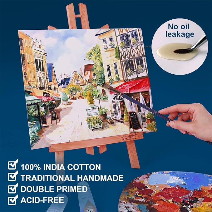 Artkey Canvases for Painting, 8x10 Inch 4-Pack, 10 oz Primed 100% Cotton White - Image 3