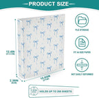 Blue Bow Round Ring Binders 1.5 Inch Ribbon Bow Knot 3 Ring Clipboard Binder - Image 4