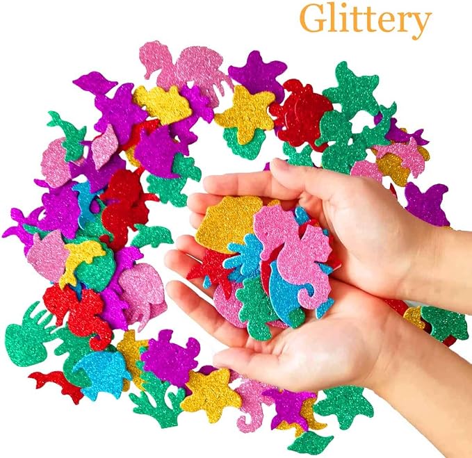 TTSAM Glitter Colorful Sea Animals Shapes Foam Stickers Self Adhesive Craft - Image 4