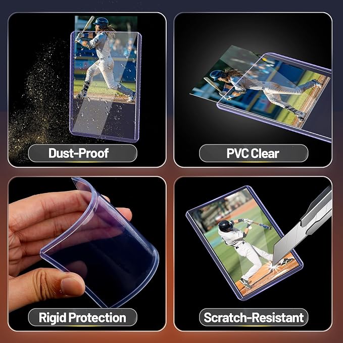 1000 Hard Plastic Card Sleeves – 1000 Toploads, 35PT Baseball Card Protectors - Image 2