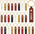 Wavyknot 30 Pcs PU Leather Keychain Blanks Bulk Laser Engraving Blanks Keychain by Wavyknot