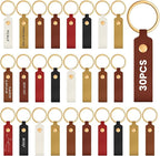 Wavyknot 30 Pcs PU Leather Keychain Blanks Bulk Laser Engraving Blanks Keychain by Wavyknot