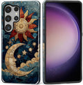 Case for Samsung Galaxy S26 Ultra Case, Sun Moon Stars Faux Stained Glass by Kapadiy