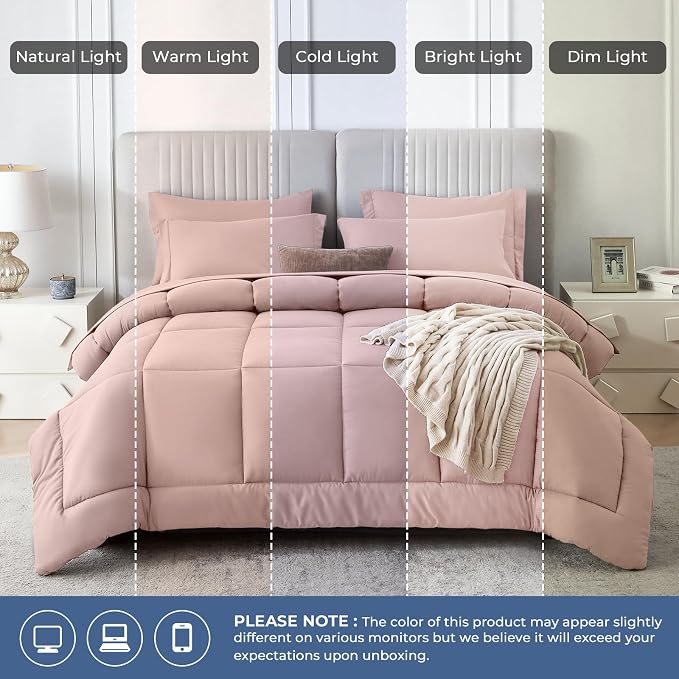 Sasttie King Size Comforter Set, 7 Pieces Bed in a Bag King, Complete Bedding - Image 7