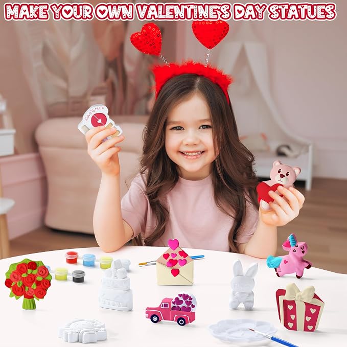 JellyArch 20 Set Heart DIY Painting Kit Ceramic to Paint Your Own Heart Bear - Image 3