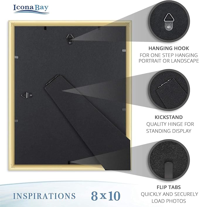 Icona Bay 8x10 Picture Frames, 6 Pack, Contemporary, Inspirations | These Icona - Image 8