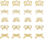 FASHEWELRY Alloy Bowknot Charms Links Golden Bow Tie Connector Charms Metal Bow by FASHEWELRY