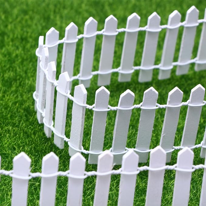 35 Inches White Mini Fairy Garden Fence Small Wood Decorative Picket Fence DIY - Image 5