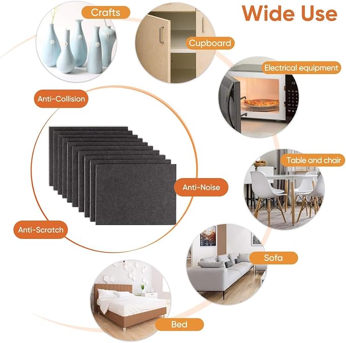 Felt Furniture Pads 10pcs 8" x 6" Adhesive Large Felt Pads, Cuttable Chair Leg - Image 6