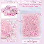 qiipii 1650PCS 5mm Light Pink AB Half Round Pearls - Image 2