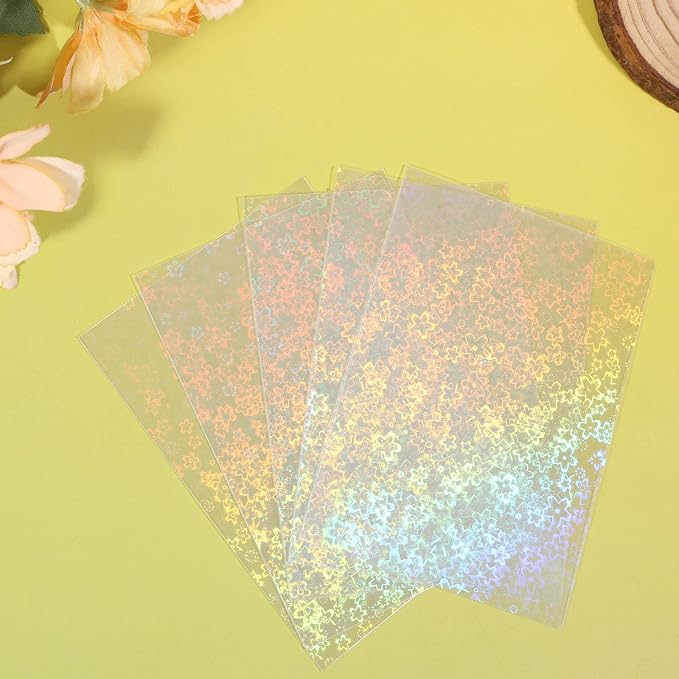 Penitue Photocard Sleeves, 9.1x6.5cm/3.58x2.56in Laser Flashing Card Sleeves - Image 5