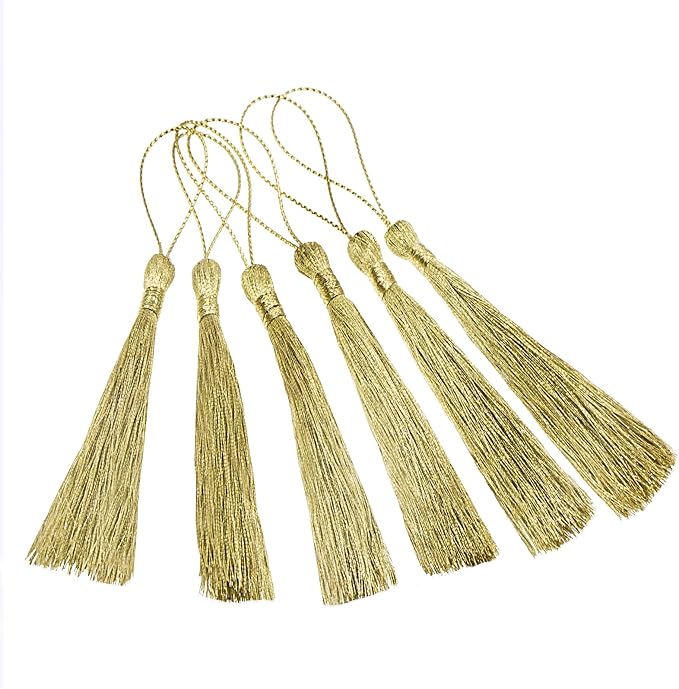 VAPKER Metallic Gold 100Pcs 13cm/5 Inch Bookmark Tassels - Image 2