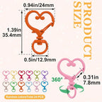 24 PCS Heart Swivel Keychain Clasps, Metal Swivel Lobster Clasp | Heavy Duty - Image 2