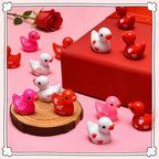 150 Pcs Valentine's Day Resin Mini Ducks Red Pink White Heart Valentines Day - Image 5