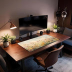 Beige Watercolor Flower Desk Mat, Oil Painting Style Desk Matt, Plant Flower - Image 4
