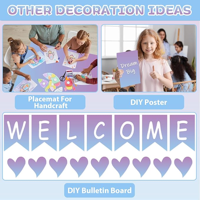 Qyeahkj 17.7in x 20ft Bulletin Board Paper Roll Bulletin Board Background Paper - Image 4