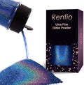 Renfio Holographic Ultra Fine Glitter Powder Metallic Resin Glitter 2.11 Oz PET by Renfio