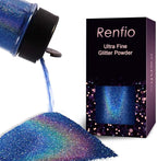 Renfio Holographic Ultra Fine Glitter Powder Metallic Resin Glitter 2.11 Oz PET by Renfio