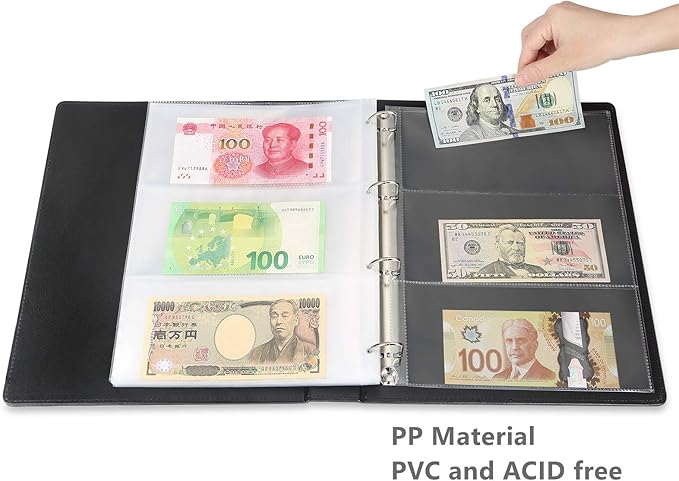 MUDOR Currency Album, 90 Pockets Banknote Collection Book - Image 3