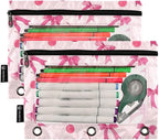 Custom Pink Bows Cherry Pencil Pouch - Image 2