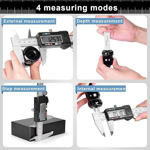 Caliper Measuring Tool, Qfun Vernier Digital Caliper Stainless Steel 6 - Image 3