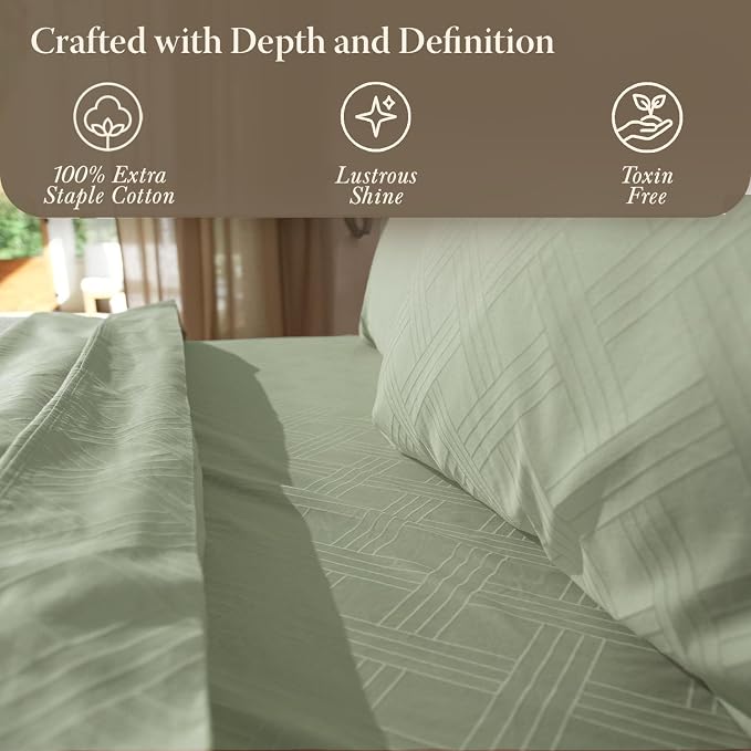Threadmill Twin Sheets for Twin Mattress | 800 Thread Count Jacquard Celine - Image 6