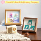 4x4 Shadow Box Picture Frame Real Glass Front, Small Shadow Box Frame Display - Image 3