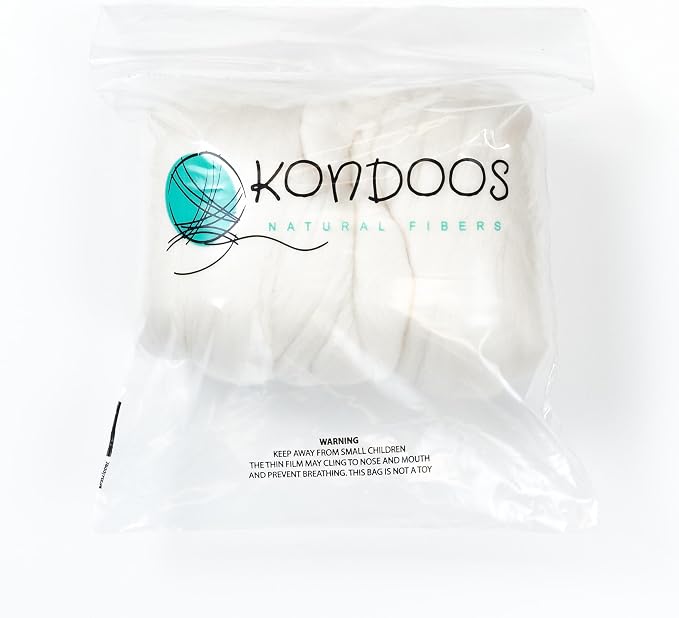 Extra Fine Merino 8oz White Wool roving Best Wool Fiber - Image 2
