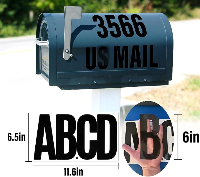 156 Pieces 30 Sheets Extra Large Letter Stickers, Vinyl Mailbox Numbers - Image 3