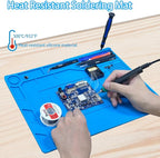 Kaisi Soldering Mat, 15.35" x 10.6" Inch Heat Resistant Silicone Work Mat - Image 3