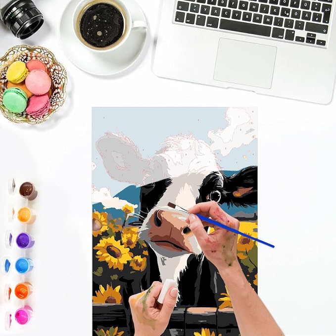 Lxmsja Cartoon Cow Paint by Numbers Kit - Image 6