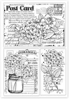 GLOBLELAND Hydrangeas Background Postcard Clear Stamps - Image 8