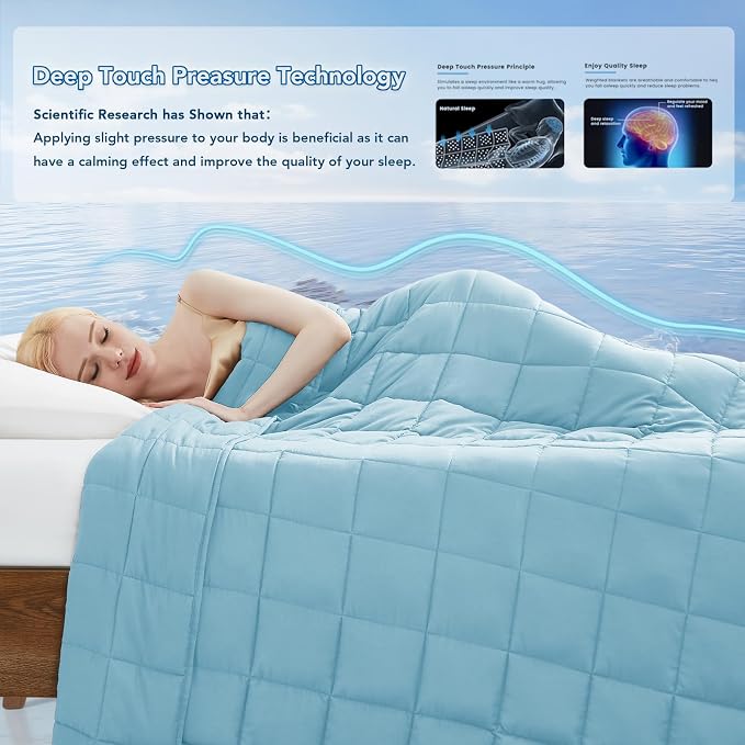 Topcee Weighted Blanket for Adults Twin Size Soft Cooling Heavy Blanket Sleeping - Image 3