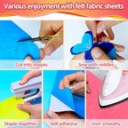 IOOLEEM Multi-Colored Felt Sheets, Self-Adhesive Felt Sheets, Pre-Cut Felt - Image 3