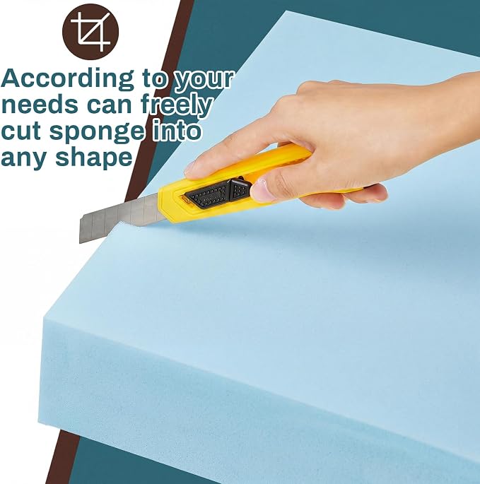 Frienda 2 Pack 4" x 24" x 24" Upholstery High Density Foam Cushion Replacement - Image 5