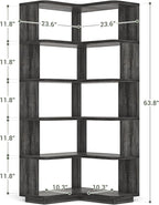 Armocity Corner Book Shelf, 6-Shelf L Shaped Corner Bookshelf - Image 3