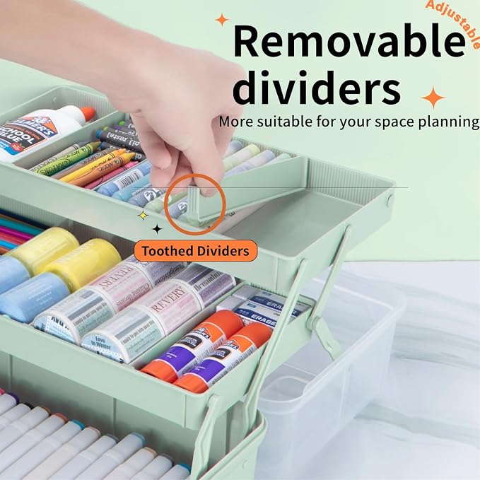 TERGOO 12.5in 3-Layer Multipurpose Craft Organizers and Storage - Image 3