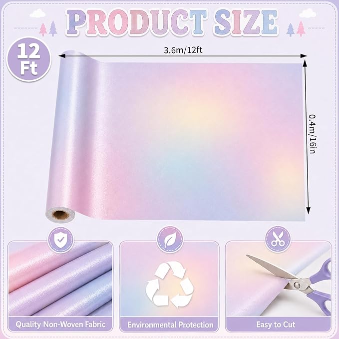 Dreamy Gradient Bulletin Board Roll Non-Woven Fabric Poster 16in X 12ft | Back - Image 2