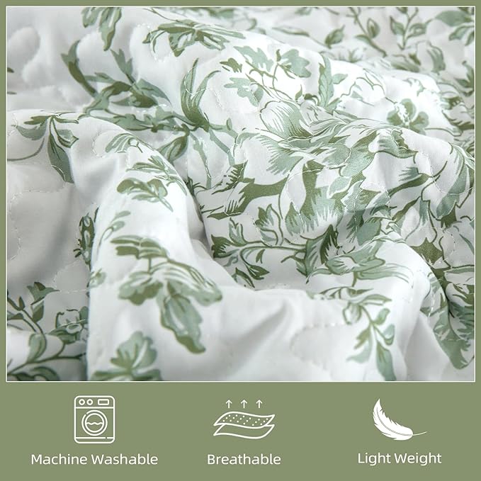 WONGS BEDDING California King Quilt Sets, Sage Green Quilt Bedding Set - Image 5