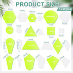 Cinnvoice 612 Pcs Patchwork Paper EPP English Piecing Supplies 12 Shapes - Image 2