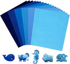 Whaline 18Pcs Blue Felt Fabric Sheets Soft Thick Assorted 6 Colors Craft Felt by Whaline